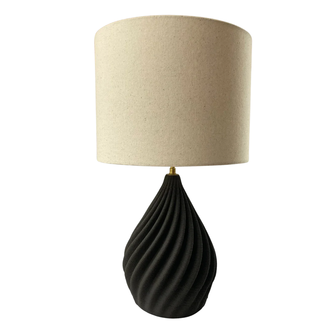 Pied de lampe MERINGUE grès noir taille M