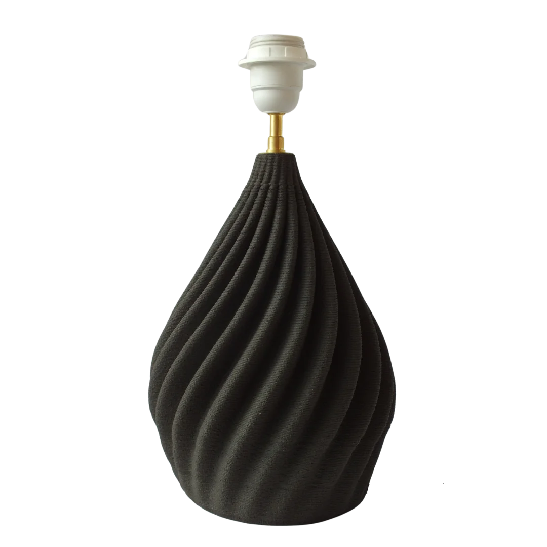 Pied de lampe MERINGUE grès noir taille M
