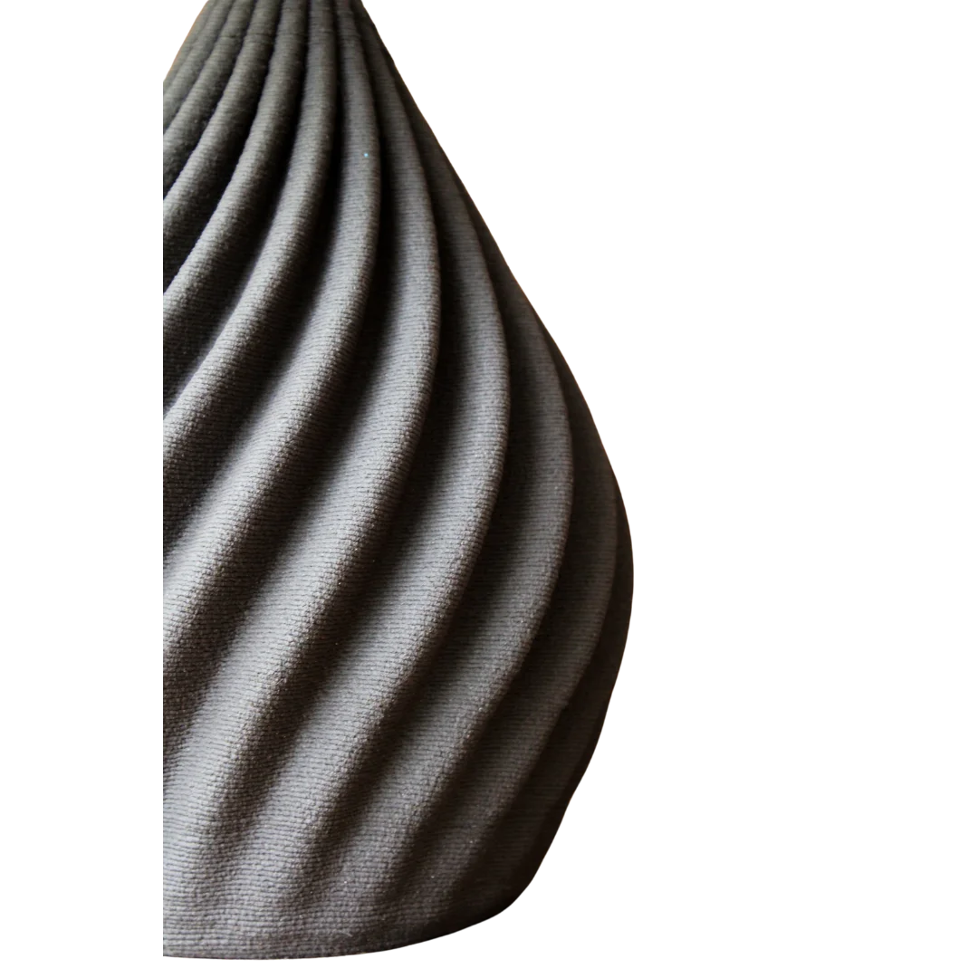 Pied de lampe MERINGUE grès noir taille M