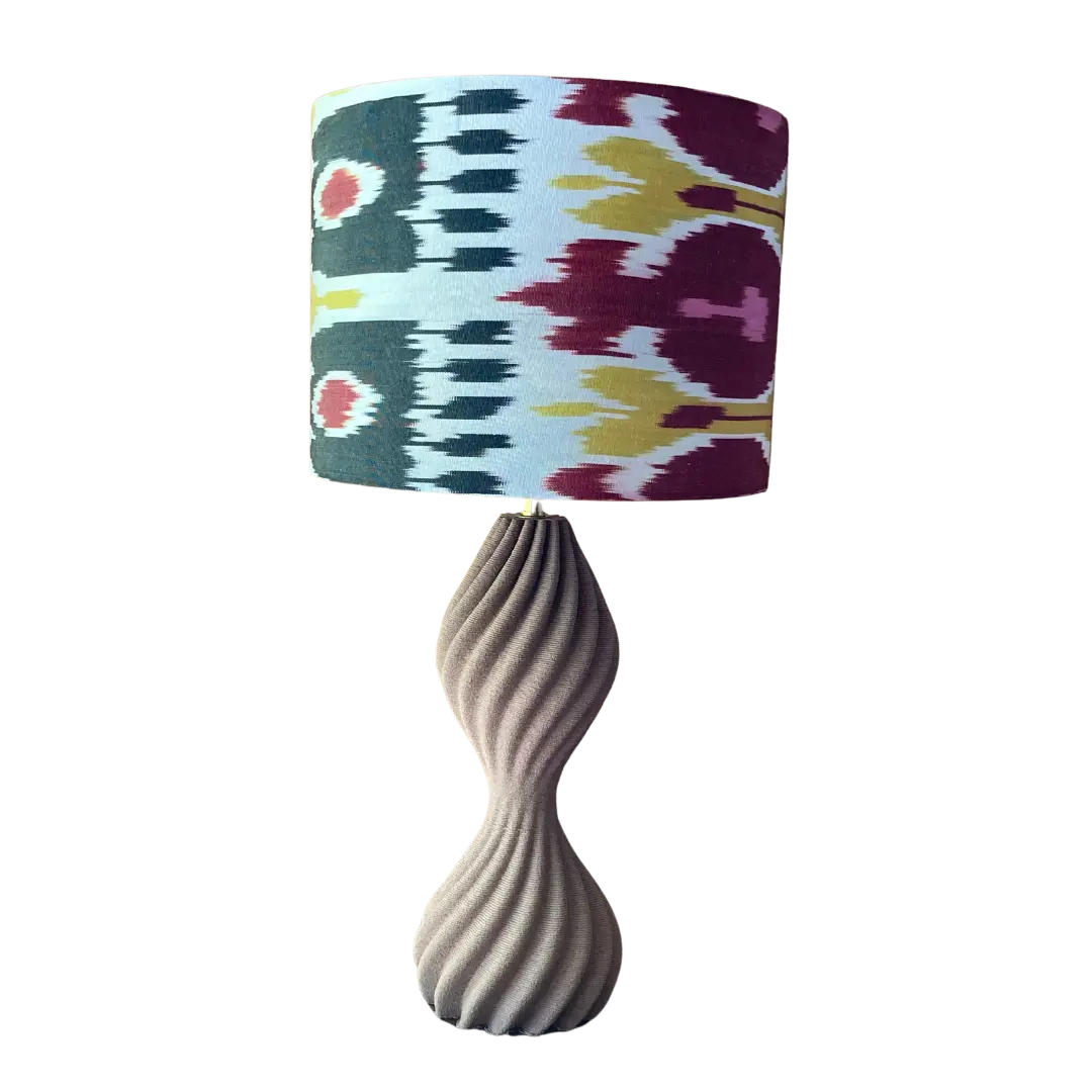 Pied de lampe SABLIER grès brun taille S