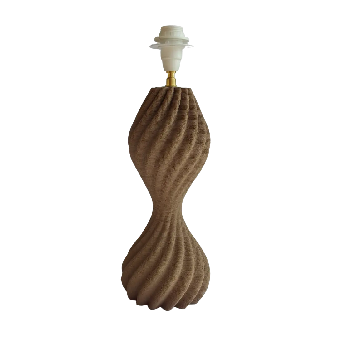 Pied de lampe SABLIER grès brun taille S