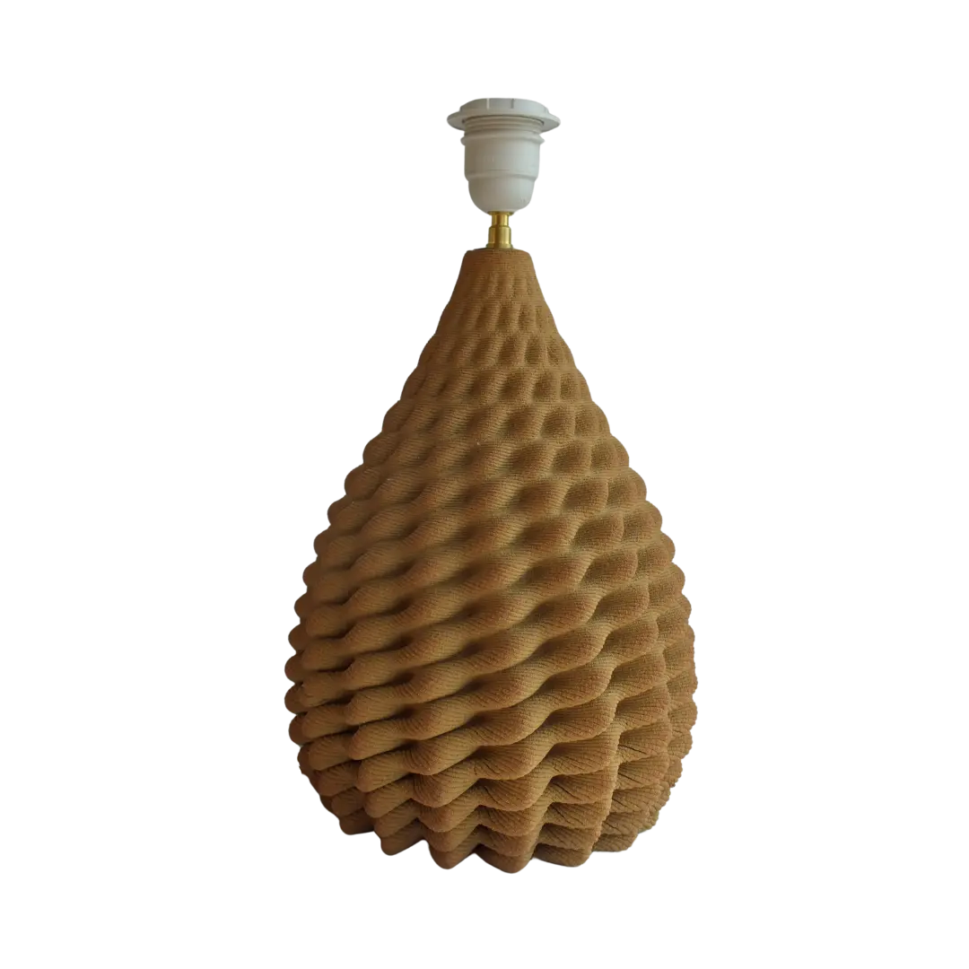 Pied de lampe LAVA grès roux taille L